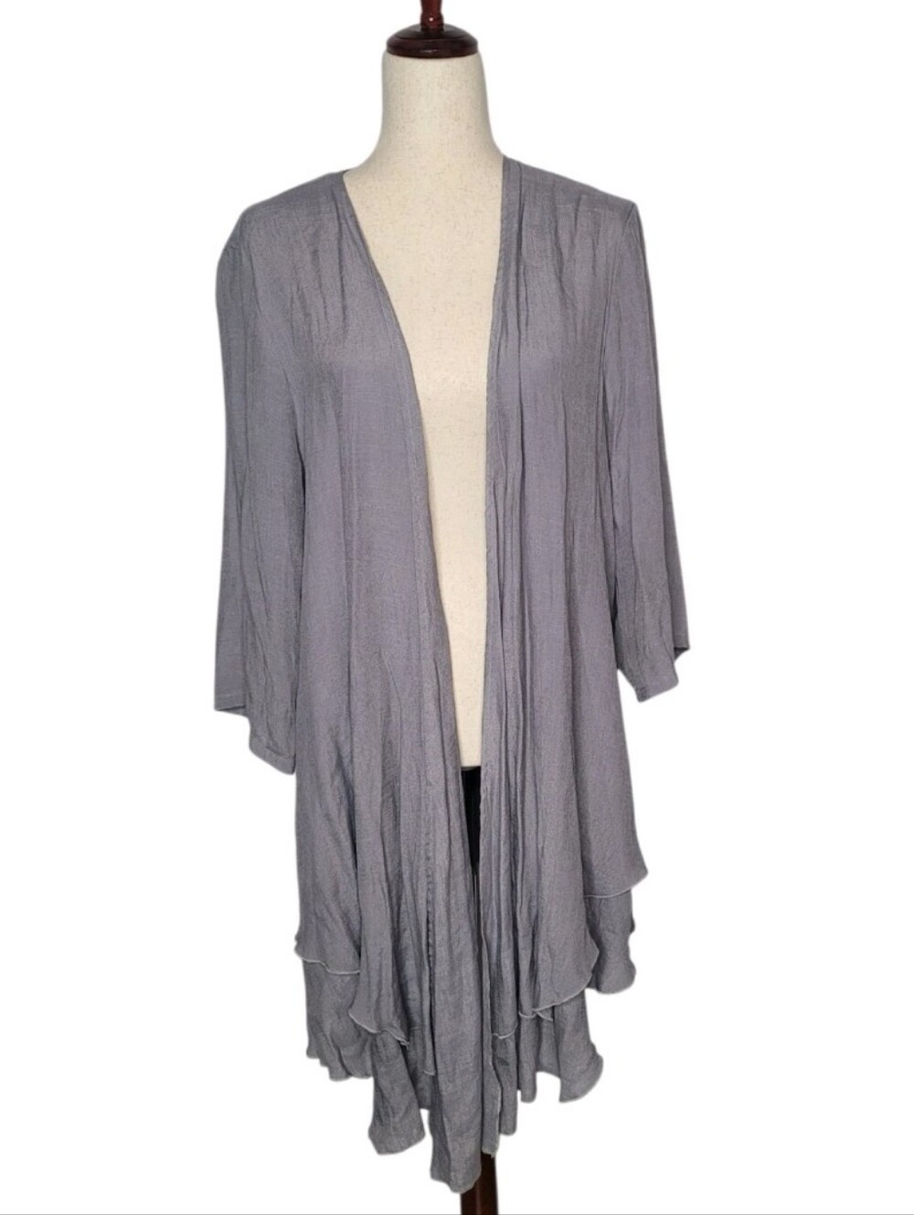 Picadilly Canada Open Front Cardigan Sweater Size XL Gray